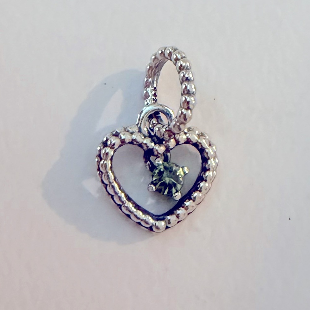 Pandora Peridot Heart Charm